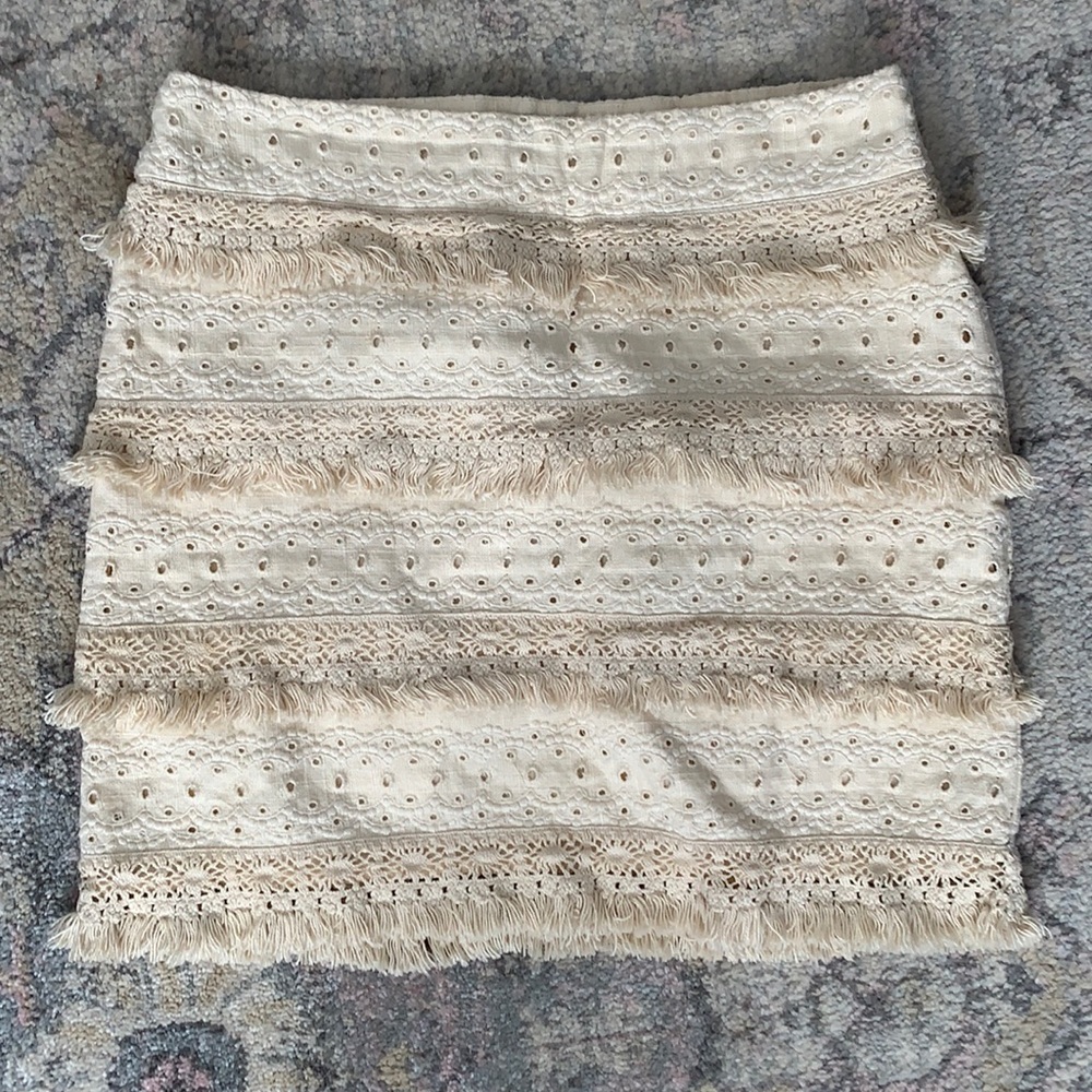 Fringe boho Anthropologie skirt